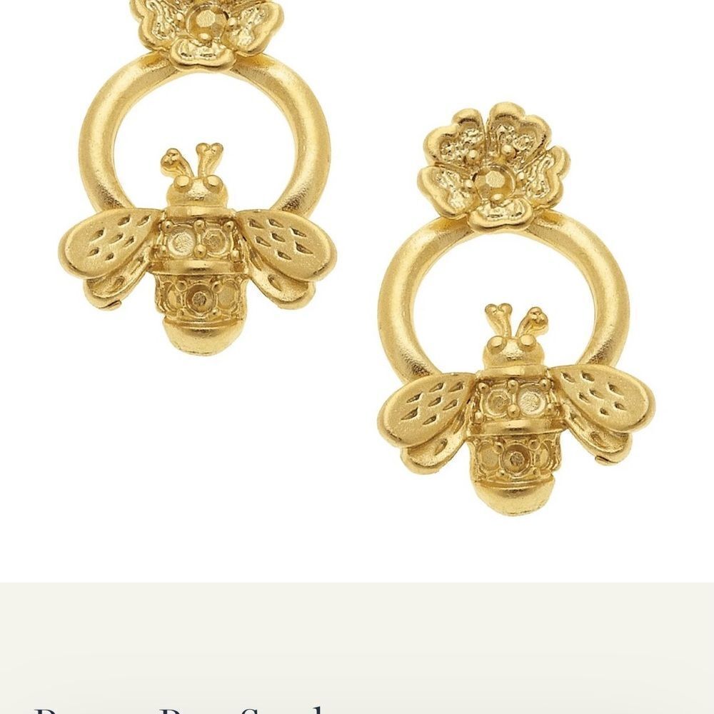 Gold Bee Earrings New in packaging Susan Shaw